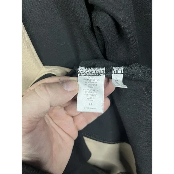 New York & Company Woman's Sheath Dress Tan & Black Color‎ Block Size Medium NWT - Picture 6 of 12